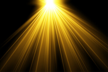 Obraz premium Dramatic golden light effect radiant beams and intense illumination for visual impact