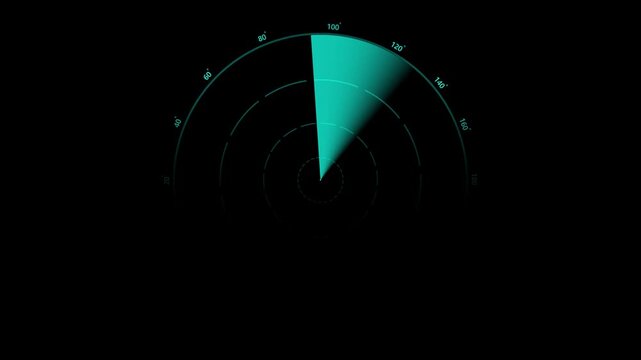Modern submarine radar sonar with object on map. sweeping radar graphic showing an approaching "blip" on the display. 4k animation on transparent background.