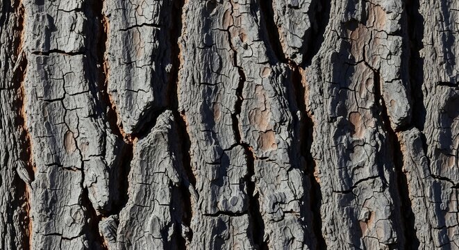 Close Up Texture of Rough Bark on an Old Tree Trunk.
