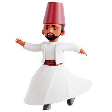 Whirling Dervish Dancer in Traditional Attire
