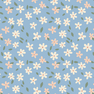  tiny daisy floral pattern-square