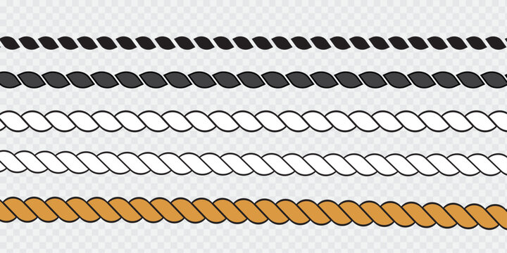 Seamless swaying black nautical decorative rope border brush strokes design for banner poster 