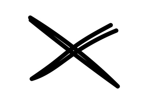 S&iacute;mbolo de aspa o equis dibujada con trazos negros gruesos