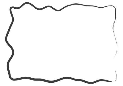 Marco rectangular ondulado de trazo negro irregular