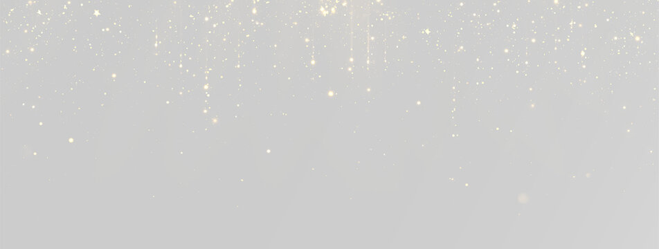 Golden glitter rain and shimmering hanging particles for elegant festive celebration and luxury invitation backgrounds 