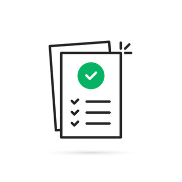 thin line document like test or exam icon