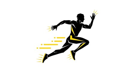 Obraz premium A man is running with speed and motion lines