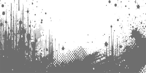 Abstract design: a striking monochrome abstract backdrop with textured splatters and subtle gradients for versatile use.  © Graph Rover