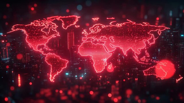 world map animated digital wallpaper, globalization, travel