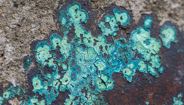 Aged copper metal texture with vibrant turquoise green Verdigris patina oxidation