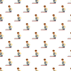 Fototapeta premium Bartender character continuously pouring cocktails into glasses, creating a repeat pattern
