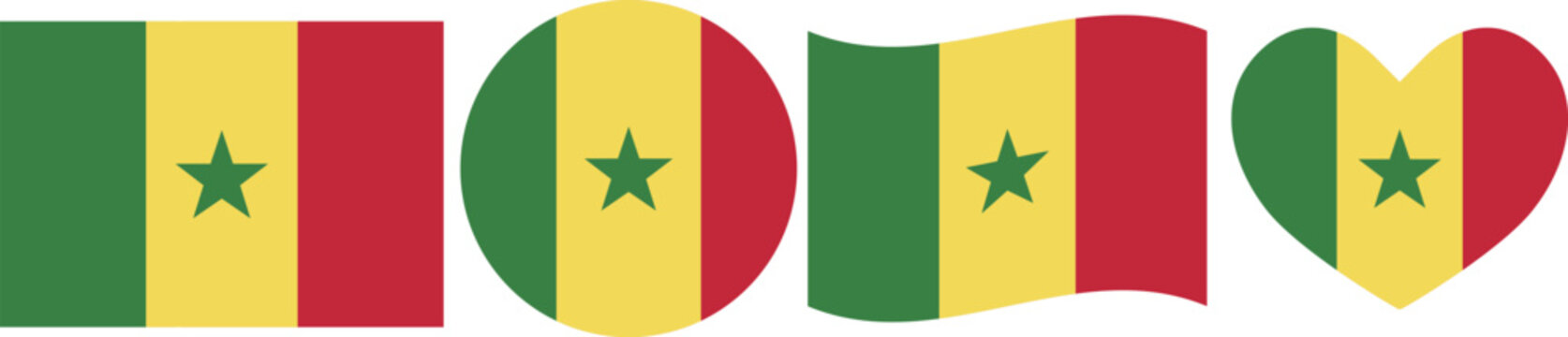 Senegal flag illustrator country flags symbol National Collection International  Set