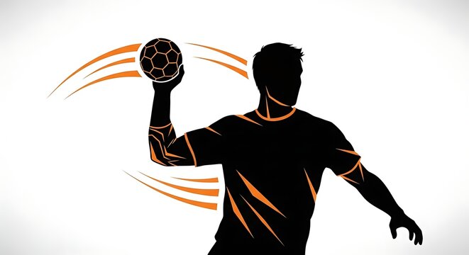 A man in a black silhouette throwing a ball