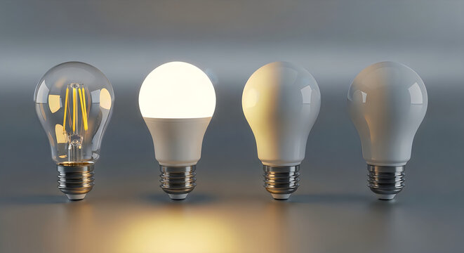 Evolution of light bulbs from filament to modern led