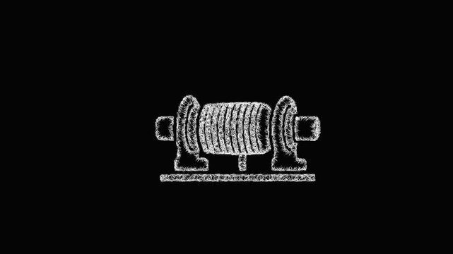 Sketch crane rope drum icon animation - smooth progressive reveal