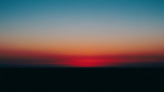 Serene sunset with gradient colors over the horizon at twilight  