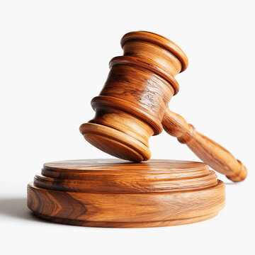 Wooden judge gavel and sound block legal justice courtroom symbol