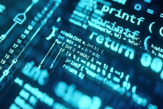 Coding programming developing typing script source languages symbols project data software engineering IT technology computer abstract screen background