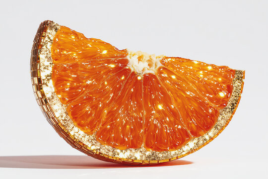 Fresh orange slice juicy citrus fruit macro vibrant texture detail