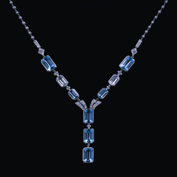 Blue gemstone necklace elegant jewelry minimal luxury accessory