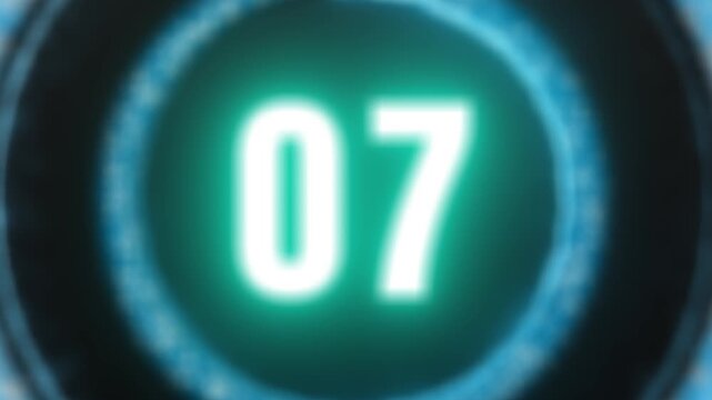 futuristic 10 second countdown animation