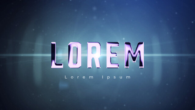 Cinematic Blockbuster Trailer Text Title with Lens Flare and Metallic Effect