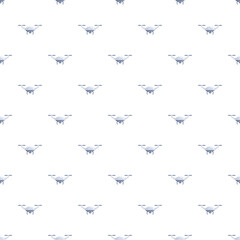 Fototapeta premium Repeats an illustration of a flying camera drone in a seamless pattern