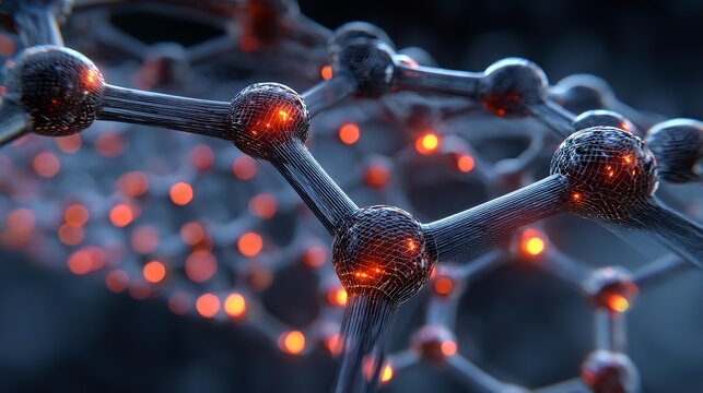 Microscopic view inside a carbon nanotube structure.