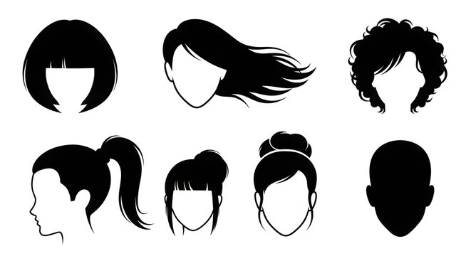A collection of different hairstyles for women and men