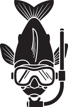Black and white scuba diver fish.