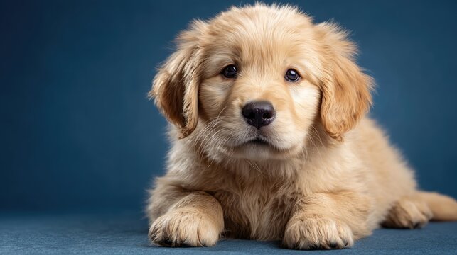 Golden Retriever Puppy Portrait for Business and Career Development Branding and Team Building Concepts
