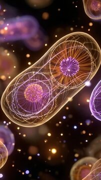 Captivating Cellular Division: A Stunning Visualization of Mitosis in Action, Showcasing the Intricate Details and Beauty of Living Organisms at the Micro Level