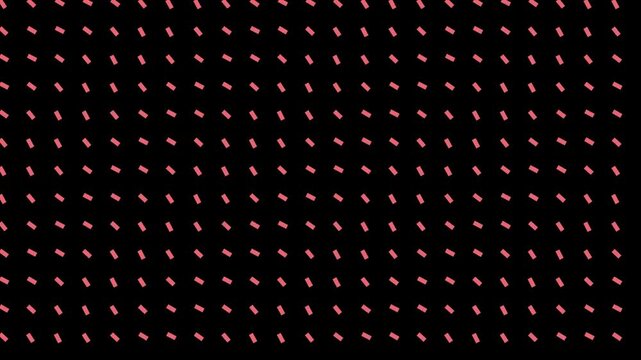 A mesmerizing pattern of numerous small pink rectangles on a black background creating a dynamic visual effect