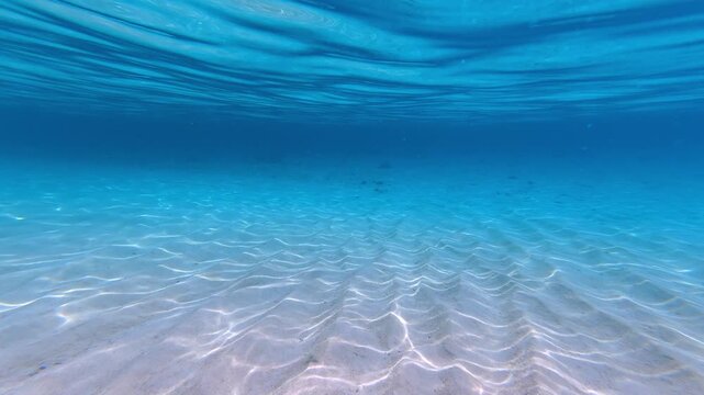 Deep Blue Ocean water with sandy Floor background