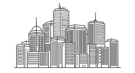 Obraz premium Modern City Skyline Illustration.