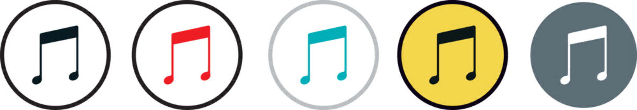 Popular music streaming platform icon set, professional vector illustration of digital audio service symbols.