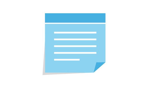Simple blue sticky note with horizontal lines, perfect for reminders, quick notes, or important messages.