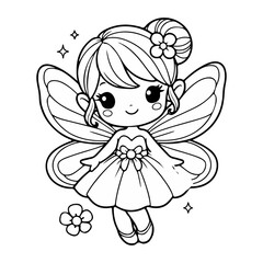 Fototapeta premium kids theme drawing image of line art black on white background