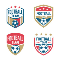 Naklejka premium Set of Soccer Logo or Football Club Sign Badge Vector Design, soccer logo templates bundle, modern football badge shields, vector branding identity kit