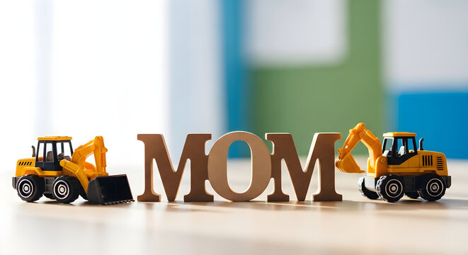 Celebrating mother's day adorable construction toys spell 'mom' a heartfelt tribute to moms everywhere