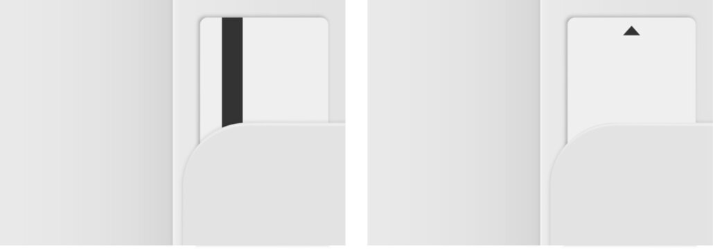 Realistic plastic hotel apartment keycard and pocket Folder, open leaflet, bifold mockup isolated on background. Contactless Keycard Entry System Minimal Design. Design Template of Hotel Room Plastic