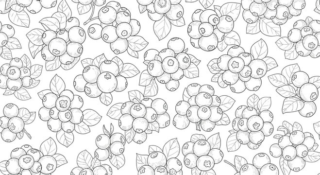 Seamless pattern of ripe grapes and fresh grape leaves for organic food design summer harvest themes.
