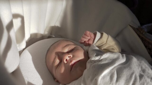 Nouveau-n&eacute; b&eacute;b&eacute; en Tran de dormir