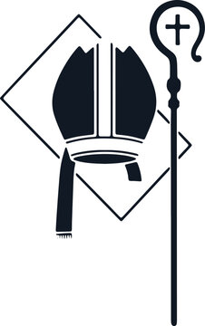 Bishop mitre and crosier