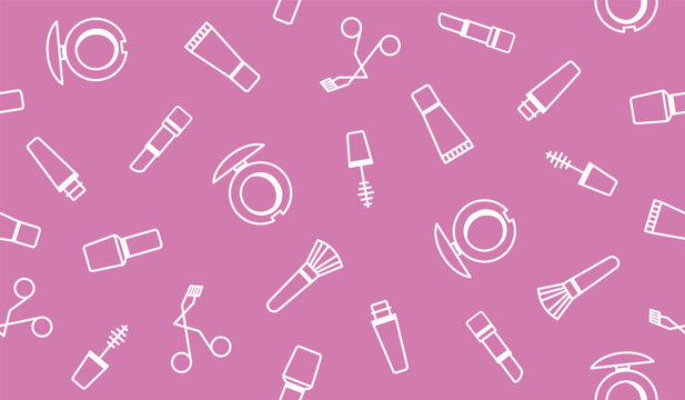 Cute cosmetic pattern background vector design