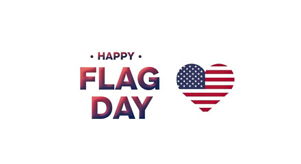 Obraz premium Happy flag day patriotic american heart design for june 14th celebration
