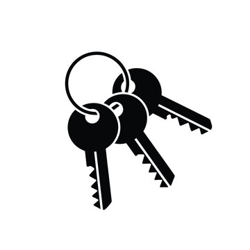 Bunch of Three Black Keys on a Ring keychain