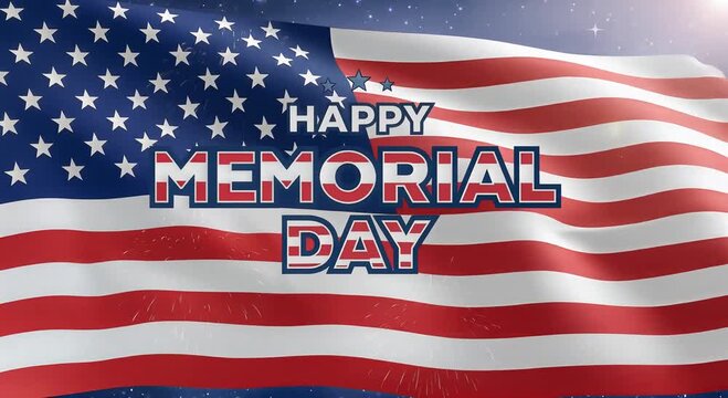 patriotic memorial day flag wave with stars and stripes