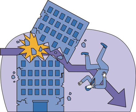 倒産する会社とビジネスマン