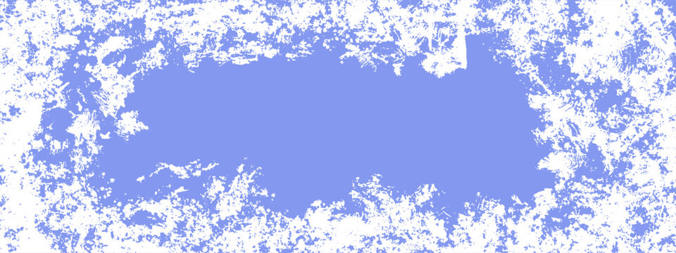 Texture overlay background with grunge ice frame and frozen effect vector. Rink winter scratch with crack border abstract and blue dirty distressed. Noise skating texture with snowfall grain.